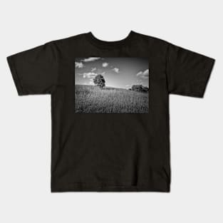 Lonely Tree landscape black and white photography Kids T-Shirt